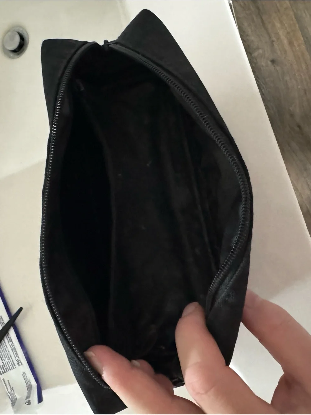 BEIS Black Dual-Zip Cosmetic Bag